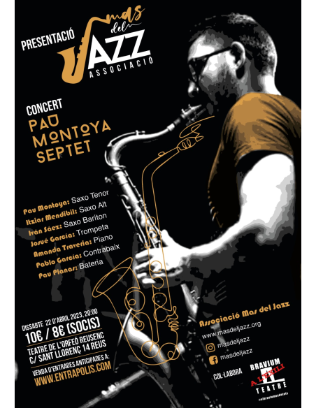 Presentació de l'Associació Mas del Jazz + Concert PAU MONTOYA Septet